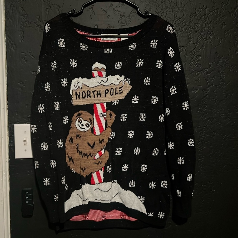 Ugly Christmas sweater with sloth